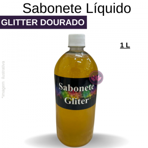 SABONETE LÍQUIDO GLITER DOURADO 1 LT REF.003Y/8828T/8181SS