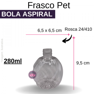 FRASCO PET 280 ML BOLA ESPIRAL B/24/410 REF.S4