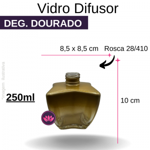 VIDRO DIFUSOR 250 ML DEG DOURADO B/28