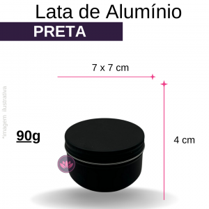 LATA ALUMINIO PRETA 90G