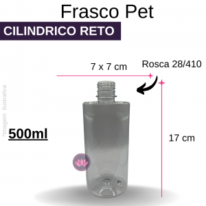 FRASCO PET 500ML CILINDRICO RETO B/28/410 REF.NOVA