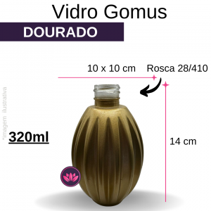 VIDRO GOMUS 320ML B/28 DOURADO