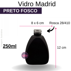 VIDRO MADRID 250ML PRETO FOSCO B/28