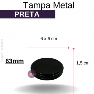 TP METAL 63MM PRETA REF.7301CH/3135DS