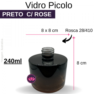 VIDRO PICOLO 240ML PRETO ROSE B/28