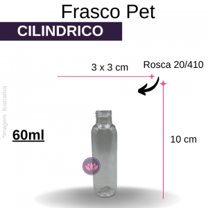 FRASCO PET 60 ML B/20 CILINDRICO REF6715CH