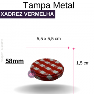 TP METAL 58MM XADREZ VERMELHO REF.2096CH/308DS