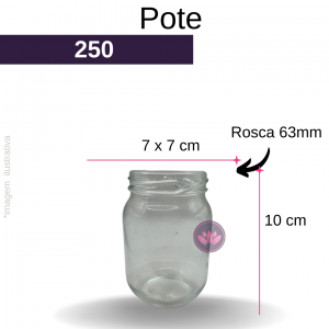 POTE VIDRO 250 ML R/63 S/TP  REF.1742SS/120DS