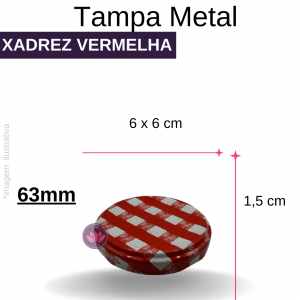 TP METAL 63MM XADREZ VERMELHA REF.3493CH/315DS