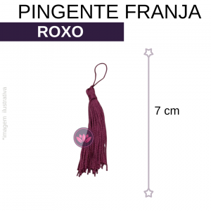 PINGENTE FRANJA ROXO 7CM