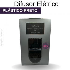 DIFUSOR ELÉTRICO PLÁSTICO PRETO BIVOLT VIA AROMA