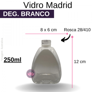 VIDRO MADRID 250ML DEG BRANCO B/28