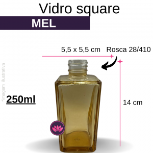 VIDRO SQUARE 250ML B/28 MEL