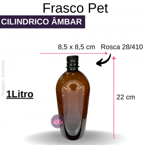 FRASCO PET 1000 ML AMBAR B/28 REF.T