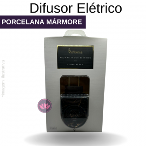 DIFUSOR ELÉTRICO PORCELANA MARMORIZADO PRETO