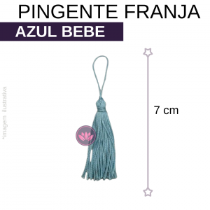 PINGENTE FRANJA AZUL BEBE 7CM