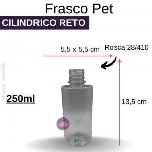 FRASCO PET 250 ML CILIN/RETO B/28 REF.3259CH