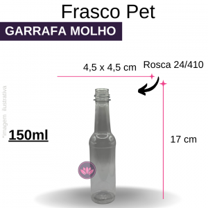 FRASCO PET 150 ML B/24/410 GARRAFA P/ MOLHO