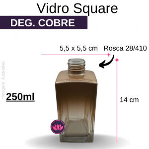 VIDRO SQUARE 250 ML B/28 DEG COBRE