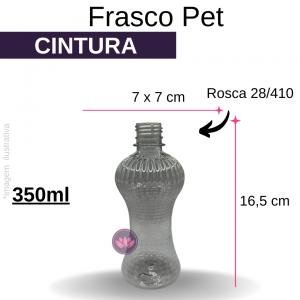 FRASCO PET 350 ML CINTURA TRANSP B/28/410 REF.MEGA/4919SS