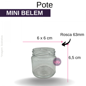 POTE VIDRO 120 ML MINI BELEM R/63 S/TP UNIDADE REF.171DS/3169CH