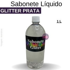 SABONETE LÍQUIDO GLITER PRATA 1 LT REF.003Y/8827T