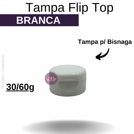 TP FLIP TOP P/ BISNAGA 30/60G BRANCA REF.96767T