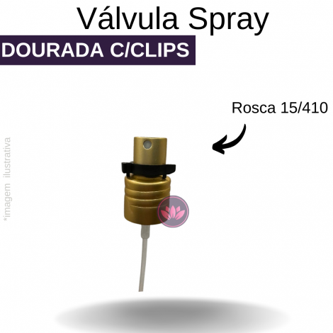 VALVULA B/15 SPRAY DOURADA C/ CLIPS PRETO REF.1977MTZ/137658MEGA