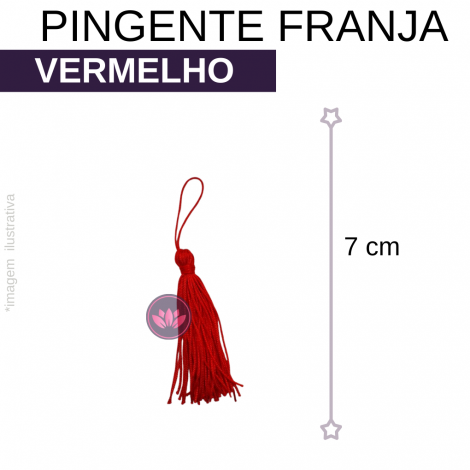 PINGENTE FRANJA VERMELHO 7CM