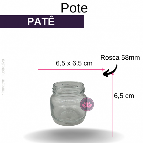 POTE VIDRO 90 ML PATE R/58 S/TP UNIDADE REF.161DS/2145CH/178DS