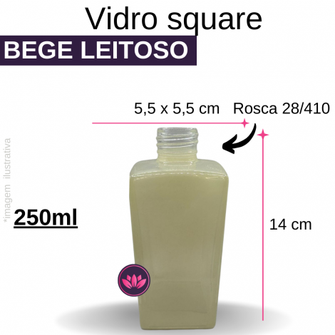 VIDRO RETANGULAR 250 ML BEGE LEITOSO B/28