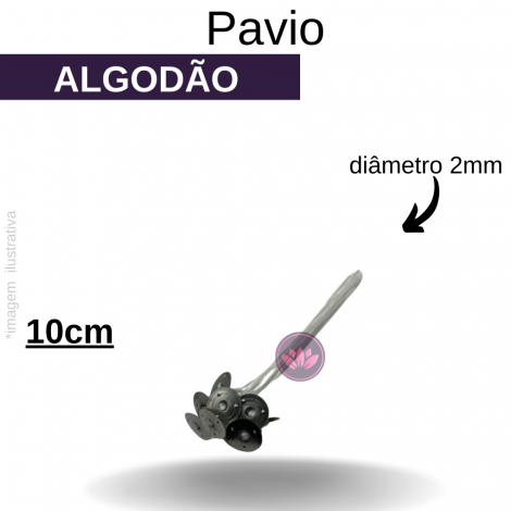 PAVIO 10 CM C/ FIO DE COBRE (DEZ) REF.3096SS