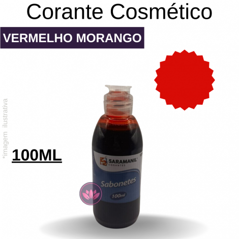 CORANTE COSMÉTICO VERMELHO MORANGO SARAMANIL 100 ML