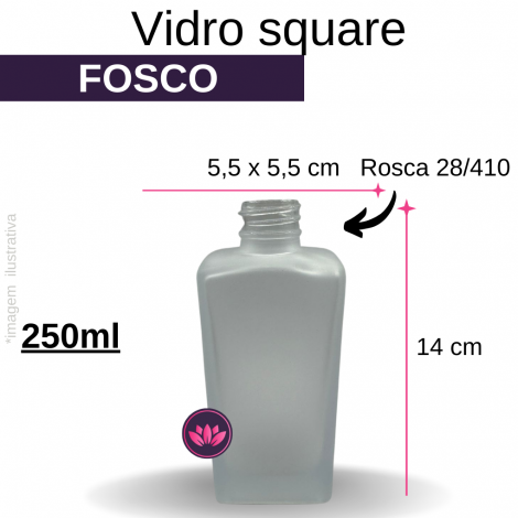 VIDRO RETANGULAR 250ML B/28 FOSCO REF.PRIN