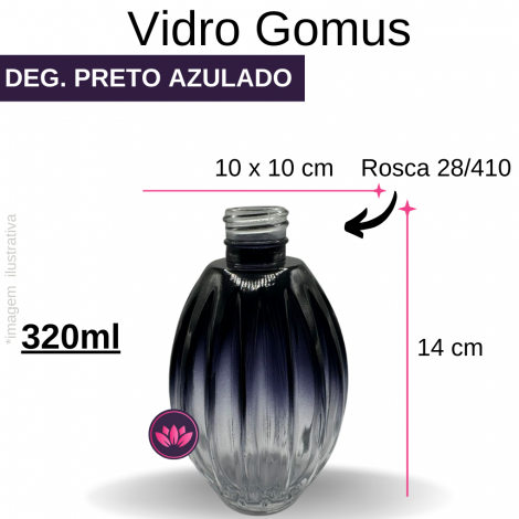 VIDRO GOMUS 320ML B/28 PRETO AZULADO