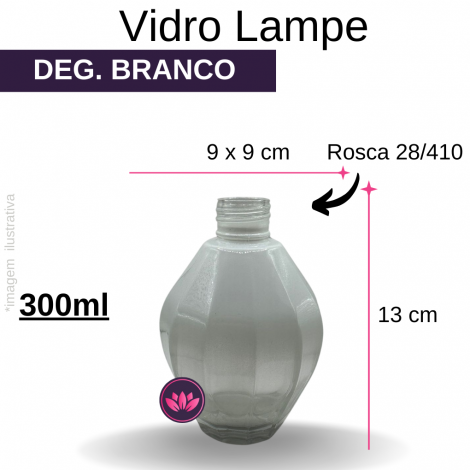 VIDRO LAMPE 300 ML DEG BRANCO B/28