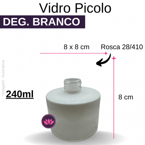 VIDRO PICOLO 240 ML DEG BRANCO B/28