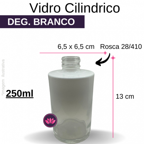 VIDRO CILINDRICO 250ML DEB BRANCO B/28