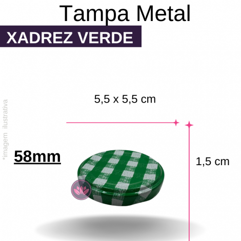 TP METAL 58MM XADREZ VERDE REF.2097CH/307DS