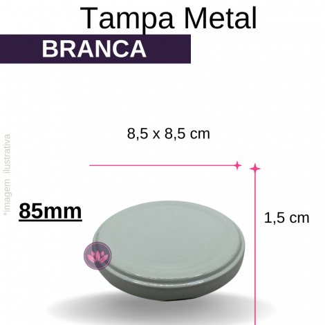 TP METAL 85MM BRANCA REF.751/AE500EMB/338DS