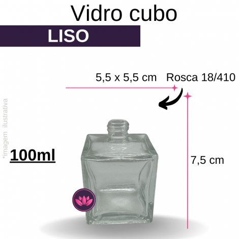 VIDRO CUBE 100 ML LISO B/18/410 REF.3377MTZ/903182MEGA