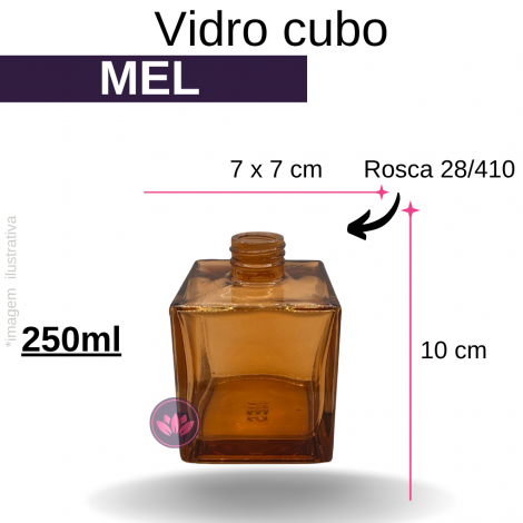 VIDRO CUBO 250ML B/28 MEL