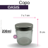 POTE VIDRO 200 ML OASIS C/ TP METAL CORES REF.9825/9826CH