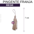 PINGENTE FRANJA BEGE 7CM